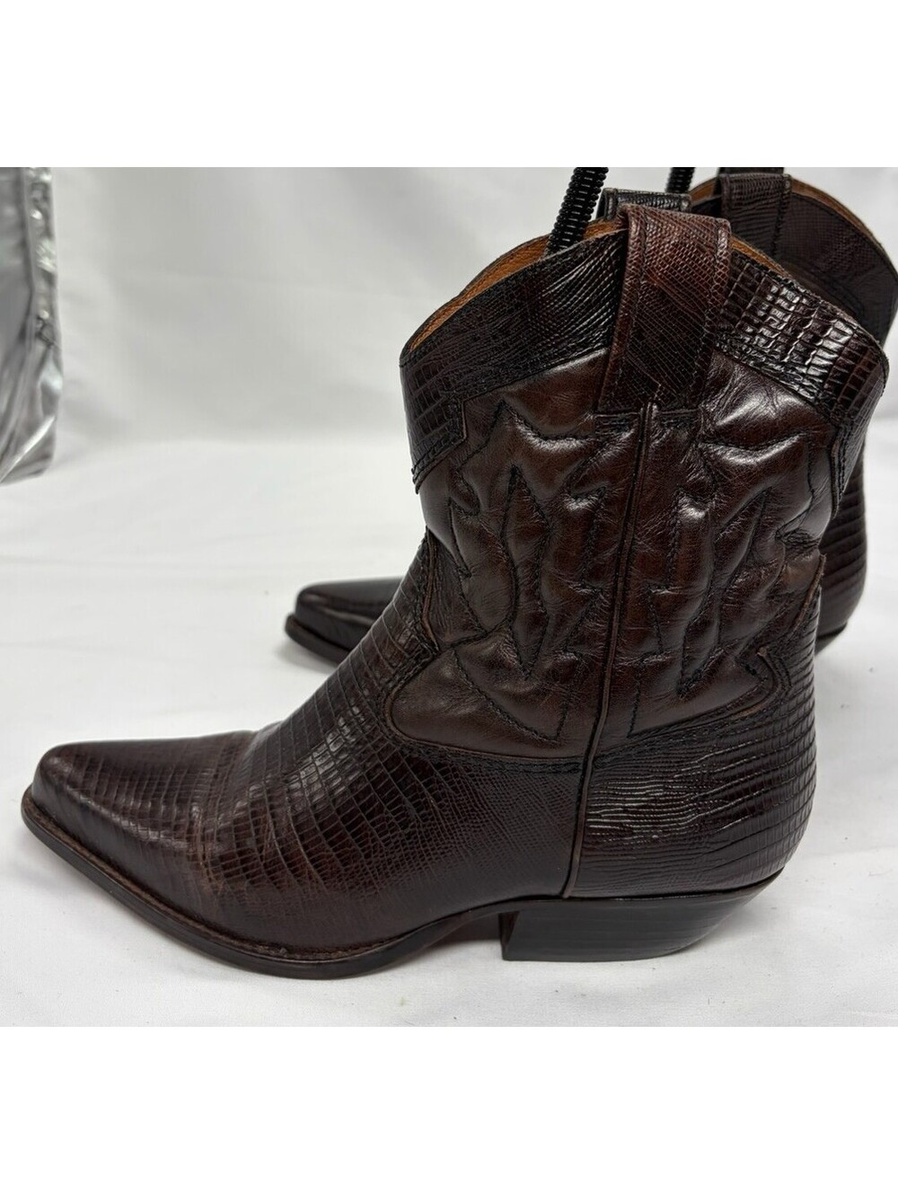 Nine West Brown Leather Ankle Boots N Vesta Women's 6M